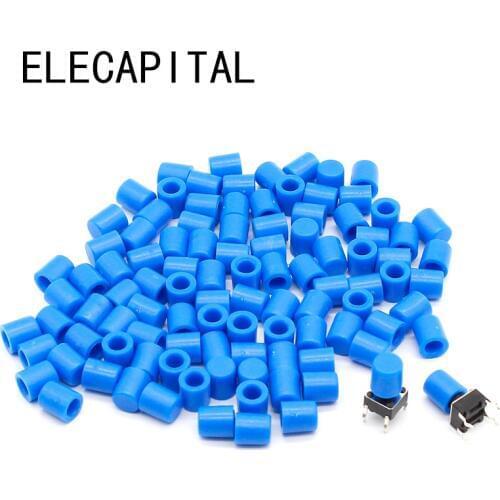 100pcs/lot Blue Plastic Cap Hat for 6*6mm G61 Tactile Push Button Switch Lid Cover Free Shipping