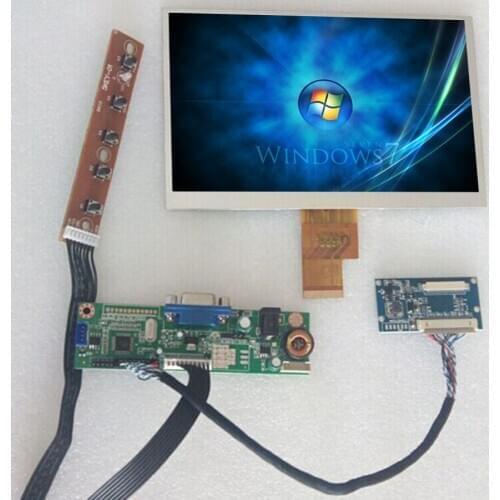 1024*600 HD 7 Inch VGA LCD TFT Display Screen with VGA Driver Board + Converter + Keypad DIY Gaming Monitor