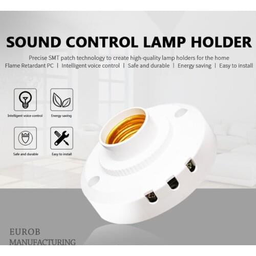 220V E27 Intelligent Delay Lamp Holder Sound Voice Sensor Light Lamp Holder Auto On Off Light And Sound Sensor Lamp Holder