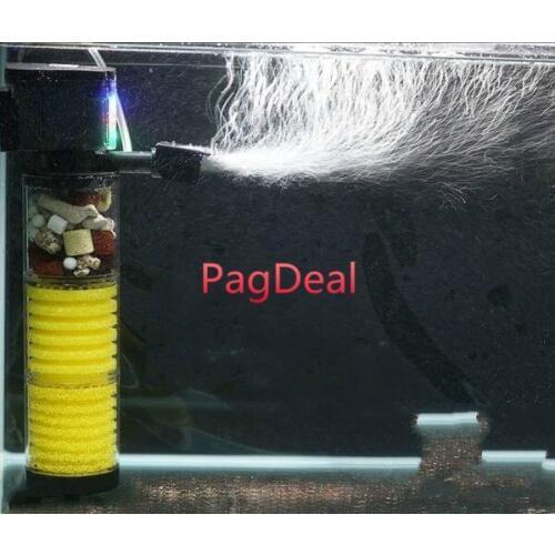25W Aquarium Multifunction Filter Pump Fish Tank 3 Layers Sponge Media Internal Submersible Filter 1500L/H