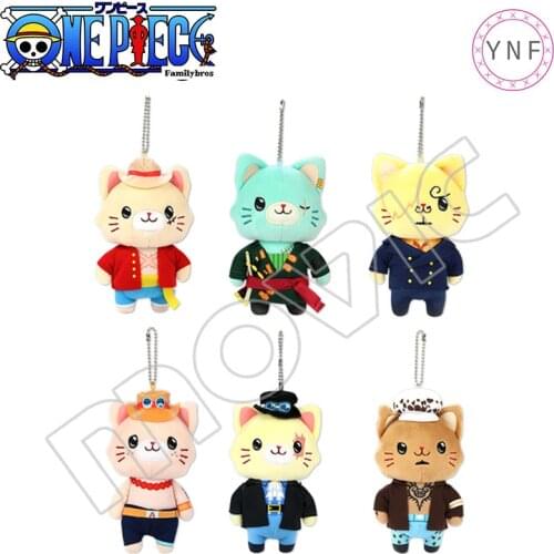 Anime One Piece Genuine Plush Pendant Luffy Zoro Sanji Ace Hawk-Eyes Akakami no shankusu Stuffed Toys Cute Plush Doll Keychain