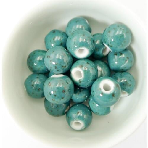 12# 40pcs Quality Ceramic Beads Round Sell By Bags Porcelain Bead For Jewelry Making 12mm Components #A204B