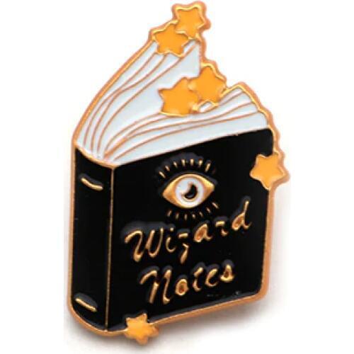 Mysterious Star Eyes Magic Book Badge Enamel Pin for Denim Jacket Oil Drop Collar Corsage Accessories Scarf Buckle SC4115