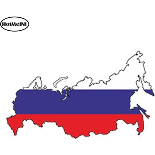 HotMeiNi 6cm x 10cm STICKER Russia SILHOUETTE FLAG BUMPER DECAL MAP FLAG Waterproof JDM bump car sticker
