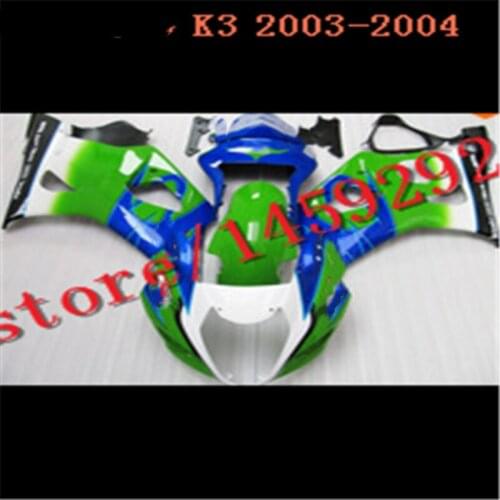 Fairing kit for mold GSXR1000 2003 2004 GSXR 1000 03 04 K3 K4 green blue white black motorcycle fairing parts