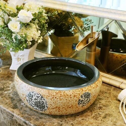 Colorful Europe Vintage Style Art wash basin Ceramic Counter Top Wash Basin Bathroom Sinks bathroom sink designs