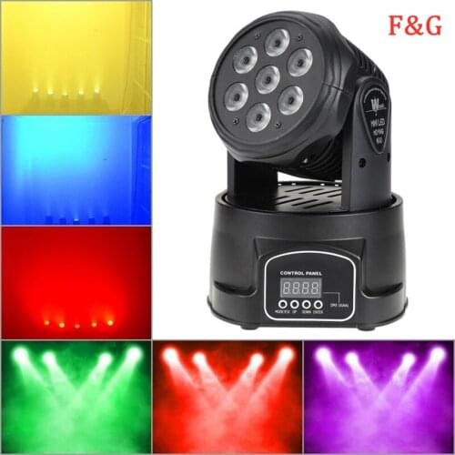 F&G LED cabeza móvil wash 7x12 w rgbw quad con la avanzada 14 canales DMX512 para DJ espectáculo de noche envío rápi