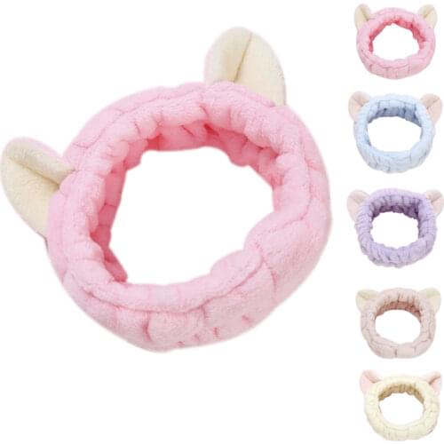 Lovely Cat Ears Shape Headband Hairband For Female Makeup Clean Face Spa Hair Accessories Fluffy Hair Band