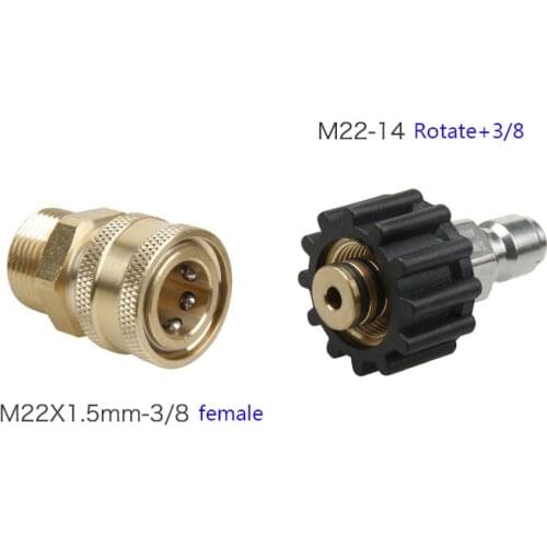 High Pressure Washer Car Washer Brass Connector Adapter M22 Female + 3/8" Quick Disconnect Plug