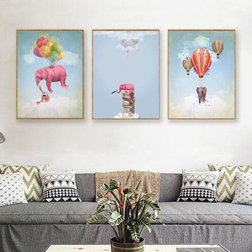 CHENISTORY 3pc/Set DIY Painting By Numbers Cartoon Elephant Acrylic Paint By Numbers For Adults Animals Picture For Kids Room