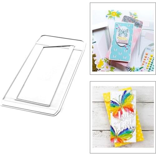 2021 New Rectangle Frame Metal Cutting Dies For DIY Craft Making Paper 3D Envelope Greeting Card Album Scrapbooking No Stamp Set