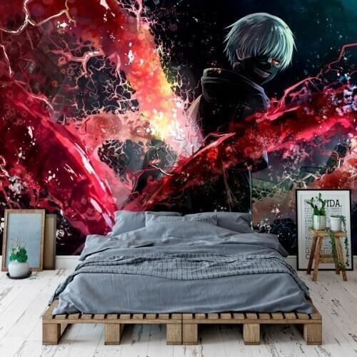Tokyo Ghoul Wallpaper Anime Ken Kaneki Wall Murals Custom 3D Wallpaper Boys Bedroom Living room Decor Cosplay Studio