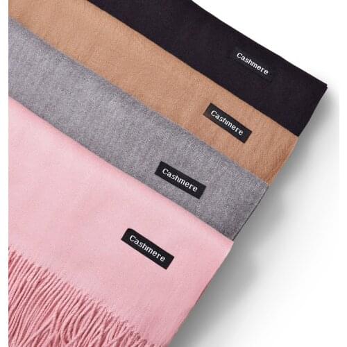 Solid color imitation cashmere scarves with tassel women men winter thick warm cotton brushed scarf shawl wraps bufanda hot sale