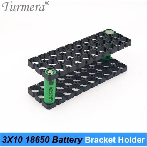 Turmera 10X3 18650 Lithium Battery Bracket Holder Plastic for 12V 24V 36V E-Bike Battery Pack or Solar Energy Storage System Use