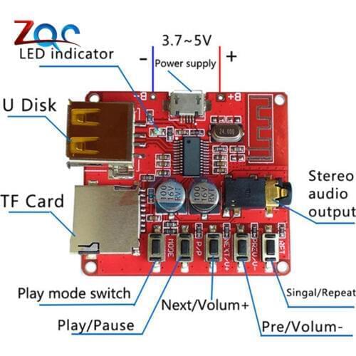 MP3 Bluetooth Decoder Board Lossless Car Speaker Audio Amplifier Board Modified Bluetooth 4.1 Circuit Stereo Receiver Module 5V