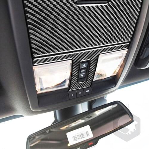 Genuine Carbon Fiber For Dodge Challenger 2015-up Car Top Reading Light Frame Cover Trim Car Styling