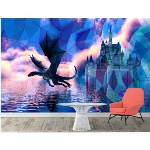 Custom photo mural 3d wallpaper European Science Fiction Dinosaur Castle Children room home decor wallpaper for walls 3 d