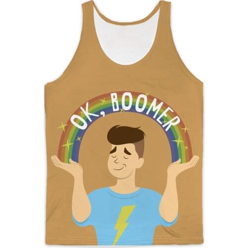 REAL American SIZE Ok Boomer Sublimation Print Tank top - plus size