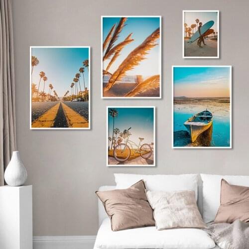 Nordic Journey Nature Scenery Wall Poster Beautiful Sky Sunset Decorative Canvas Paintings Art Print Picture Scandinavian Decor