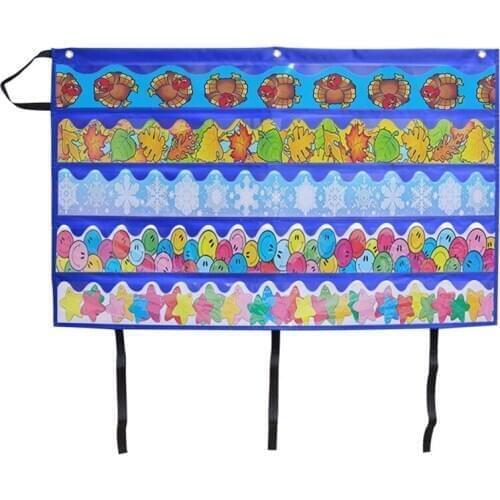 Bulletin Border Storage Children Foldable Pocket Chart Organize Bulletin Board Borders Wall Borders Clroom Organizer