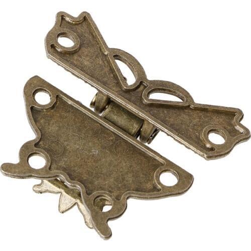 Butterfly Antique Bronze Hasp Latch Wooden Box Mini Cabinet Buckle Locks 45x37mm