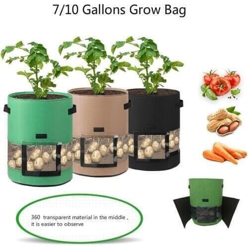 Plant Grow Bags Aeration Planting Pot Container Home Garden Non-Woven Potato Pot Greenhouse Vegetable Growing Bags Moisturizing