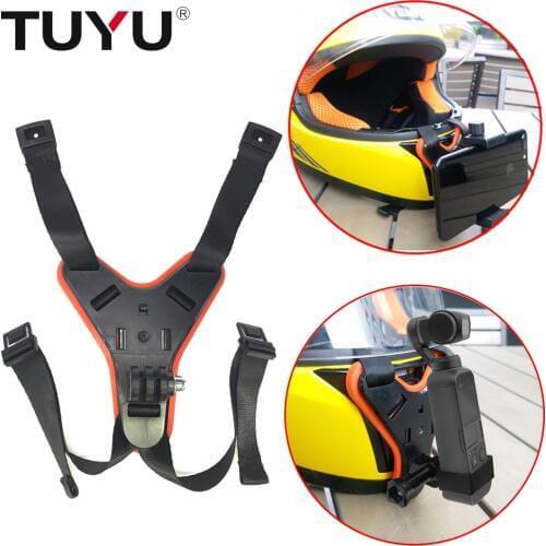 TUYU Full Face Helmet Chin Mount Holder for DJI OSMO Packet Helmet Cilp for GoPro Hero 7 SJCAM Motorcycle Helmet Chin Stand