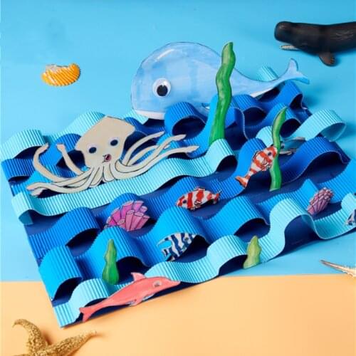 Animal Cartoon Whale Paper Drawing DIY Handmade Craft Toys Material Package Children Creative Puzzle Toys Colorful Paper Toys