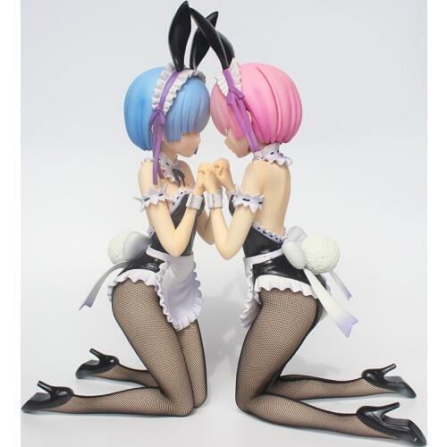 1/4 Re:Life In A Different World From Zero Bunny Girl Ver. Ram Rem PVC Action Figure Anime Toys