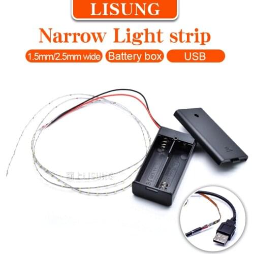 1m Usb 3v 5v Battery Case Led Strip Thin White Red Blue Green Model Airplane Building Sand Table Led Emitting Decoration Tape
