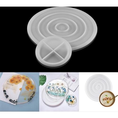 1 Pcs Tea Cup Round Coaster Stripe Bottom Plate UV Silicone Epoxy Resin Mold For DIY Crafts Home Table Decoration Making Tools