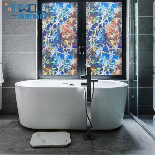 10m 3D Matte Rainbow Window Films Privacy Decorative Anti-UV Self Adhesive Static Cling Glass Sticker for Home Kitchen Office