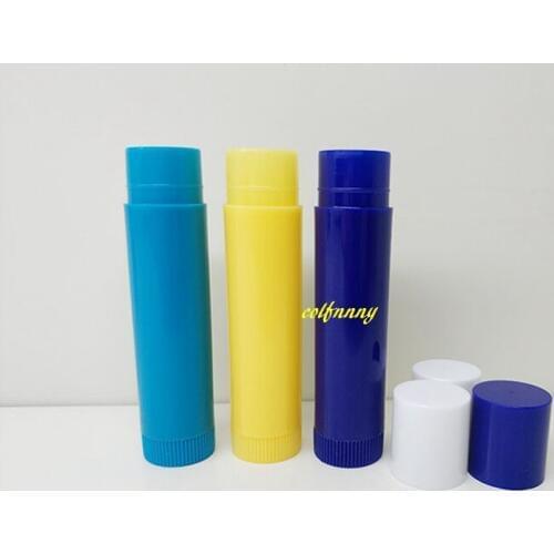 1000pcs/lot 4g Lip Balm Container with Caps Mini Empty Lip Balm Stick Tube Lipstick Tube 3 Colors