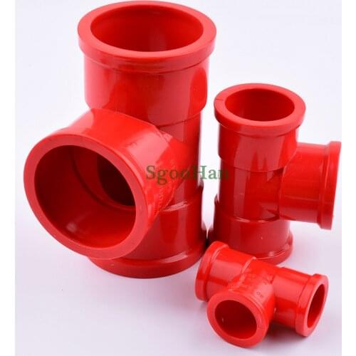 2~20pcs ID 20/25/32/40/50mm UPVC Pipe Tee Connector Irrigation System Water Supply 3 Ways Red Color Hard Tube Fittings Joint