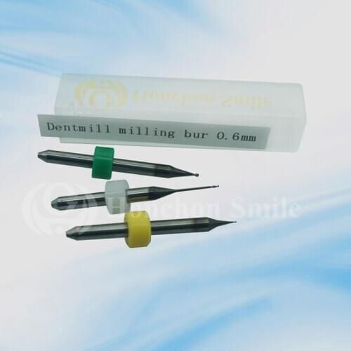 30pcs Dentmill CADCAM Milling burs shaft 3mm length 47mm size3.0/2.0/1.0/0.8/0.6/0.3mm/2018 high quality Burs