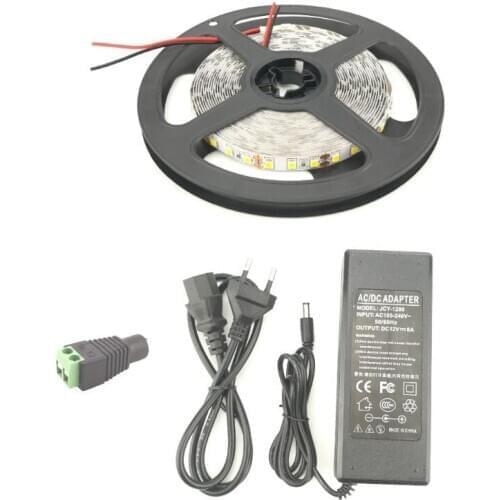 5 Meter 600 LED Light Strip SMD 2835 Super Bright Kit Not Waterproof IP20 Ceiling Strips Lamp Cold white Warm white + AC Adapter