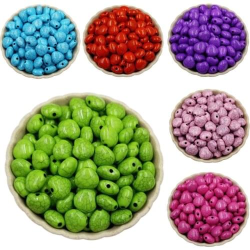 50Pcs/lot 10mm Heart Shape Acrylic Beads For DIY Necklace Bracelet Jewelry Finding Accessories Stone grain Crackle Vintage Gifts