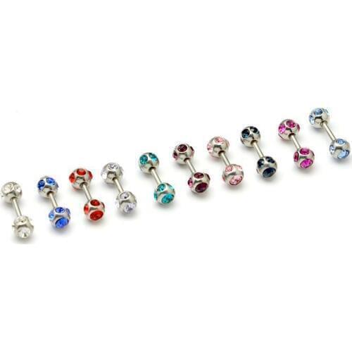 Alisouy new 2 pieces Titanium Steel rhinestone Crystal Ball Pierced Women Miercing Men Women magnetic fashion magnetic earrings