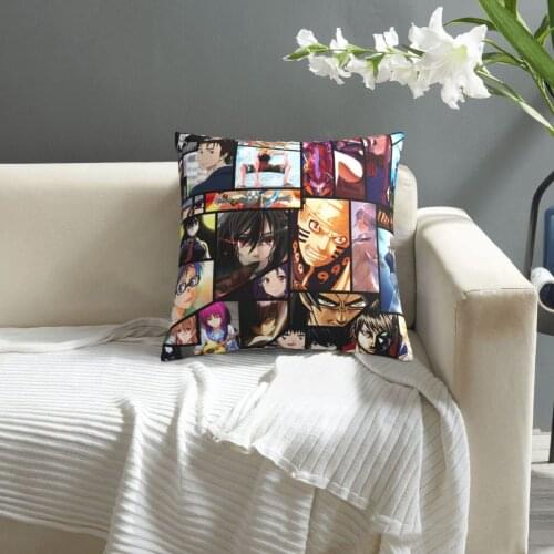 Anime Collage pattern print Cushion Cover Decorative Pillowcase Chair Seat Square Car Pillow Cover Home Living Textile