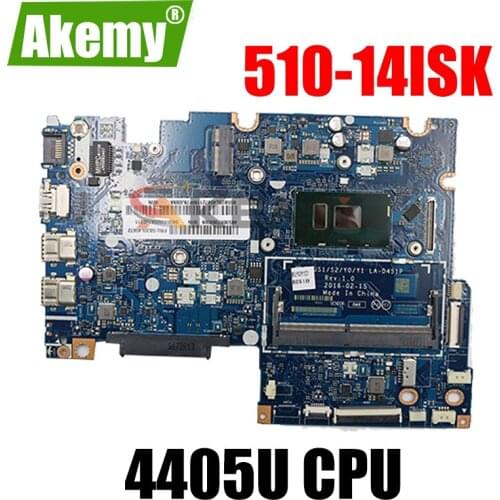 Free shipping For Lenovo Yoga 510-14ISK BIUS1/S2/Y0/Y1 LA-D451P Laptop Motherboard 5B20L45972 4405U CPU