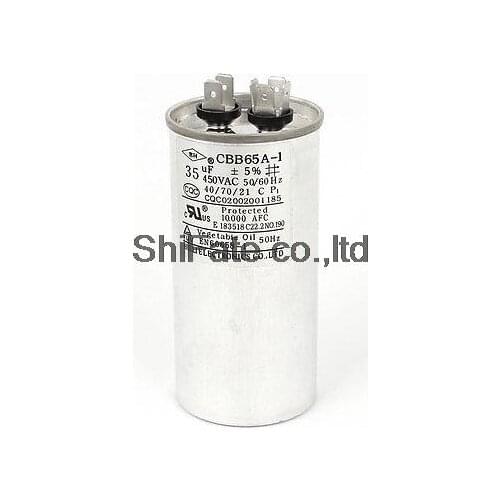 CBB65A-1 AC 450V 20/25/30/35/40/45/50/60/100UF 5% Washer Air Conditioner Cylindrical Running Capacitor