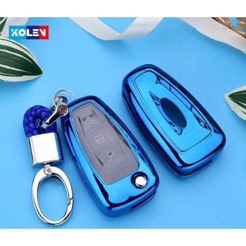 Plating Soft TPU+PC Car Remote Key Cover Case For Ford C-Max S-Max Focus Galaxy Mondeo Transit Tourneo Custom Car Smart Key Fob