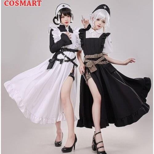 Black And White Maid Dress Uniform Cosplay Costume Role Play Halloween Party Suit For Women Girls New 2021