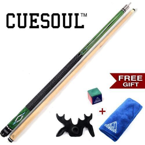 CUESOUL Pool Cue Stick With Free Cue Clean Towel+Billiard Chalk+Bridge Head with 13mm Cue Tip CSPC016G