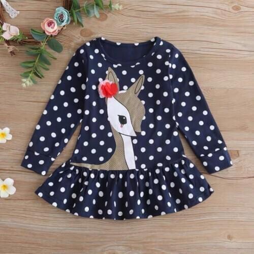 Spring Baby Toddler Girls Clothing Long Sleeved Cotton Princess Dress 1-6 Years Children Casual Dresses Costume for Kids Clothes