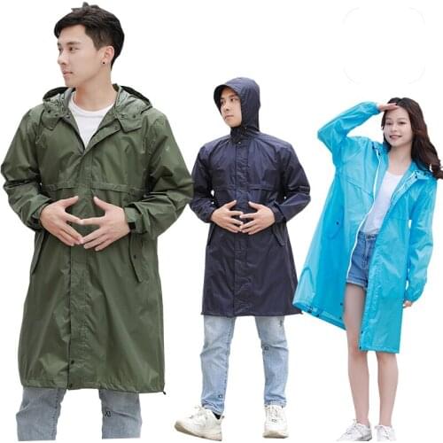 Raincoat Hooded Women Men Raingear Breathable Portable Water-Repellent Rain Poncho Coat Jacket