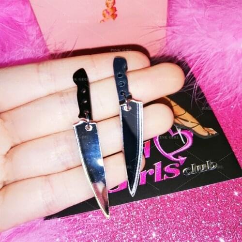 Goth Dagger Earrings for Women Punk Fashion Rock Cool Acrylic Earrings Charms Jewelry 90s Aesthetic Gifts New Party