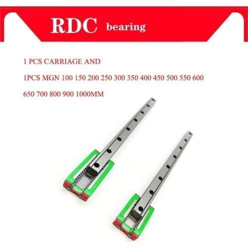 9mm Linear Guide MGN9 L= 100 200 300 350 400 450 500 550 600 700 800 mm linear rail way + MGN9C or MGN9H Long linear carriage