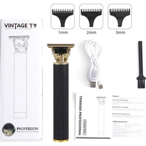 USB T9 Hair Clipper Electric trimmer for men Hair Cutting Machine barber Mens shaver Trimmer beard 0mm Cordless Baldheaded