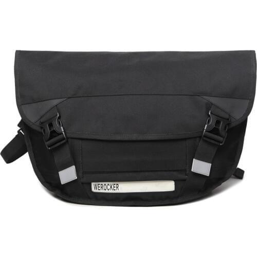 Reflective Tape Teenagers Black Solid Oxford Youth Casual Bag Men Messenger Bags Boys Large Shoulder School Bag Messenger Bag